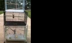 I have 2 large breeder cages, 1 small breeder cage, the rack for the larger cages plus a huge assortment of bird supplies including feeders, waterers, toy making supplies, perches and a little of everything all for $75. These cages cost $50 each at the