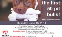 Free pitbull spay/neuter clinic June 16th for Irving Pitbull owners. See flier for details.